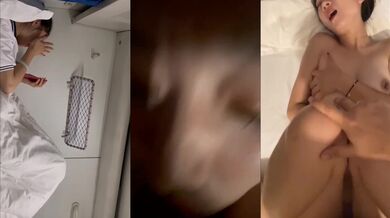 火车对面卧铺的女孩、下车前邀约，成功勾搭到酒店开炮，看看那张大的嘴巴，简直是有多骚哦！